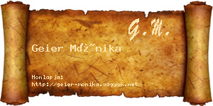 Geier Mónika névjegykártya